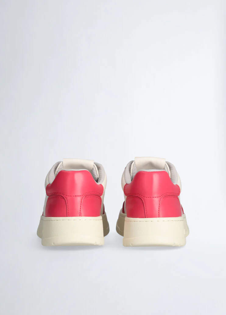 Two-tone leather sneakers