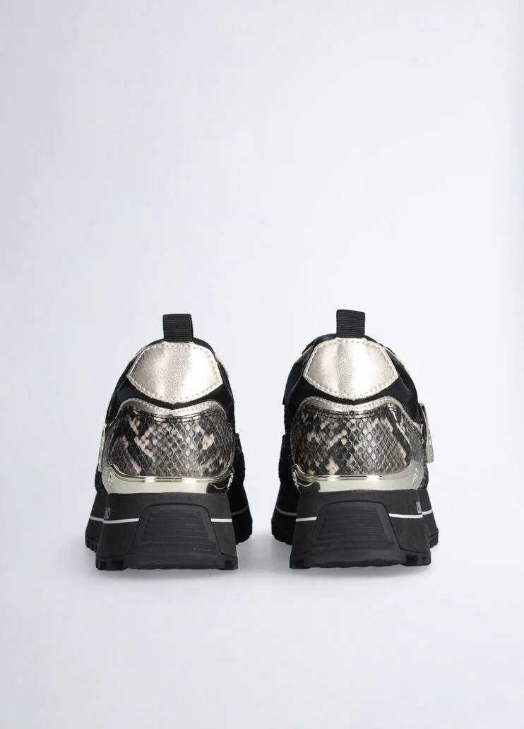 Platform sneakers with glitter