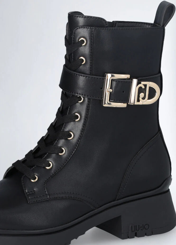 Genuine leather combat boots