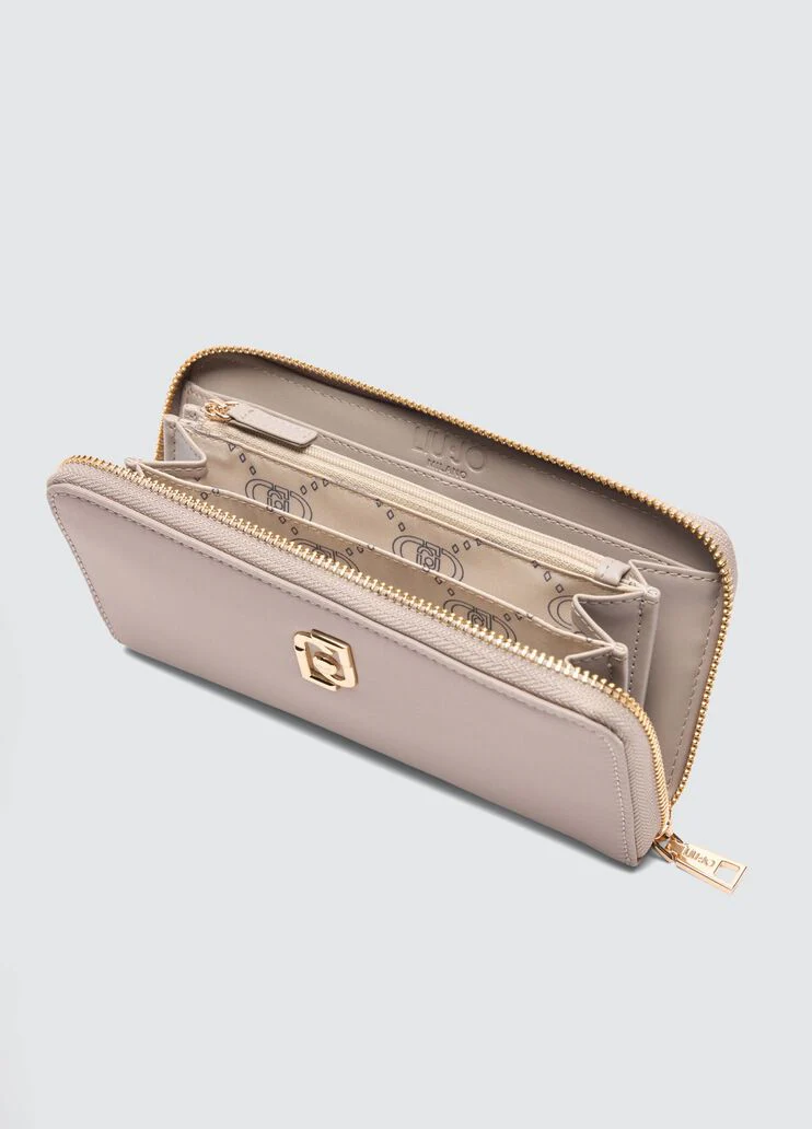 Large nylon zip-around wallet