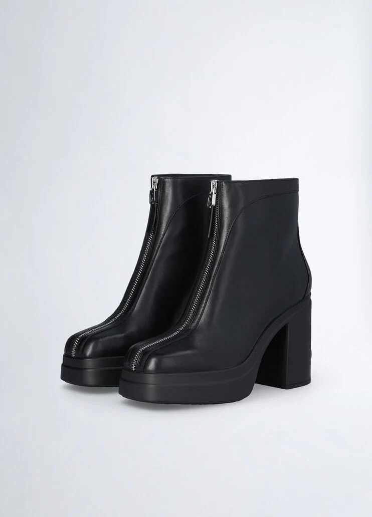 Black ankle boots with zip