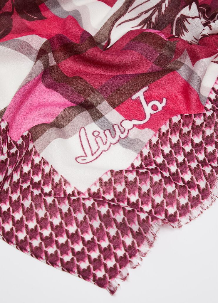 Floral chequered stole