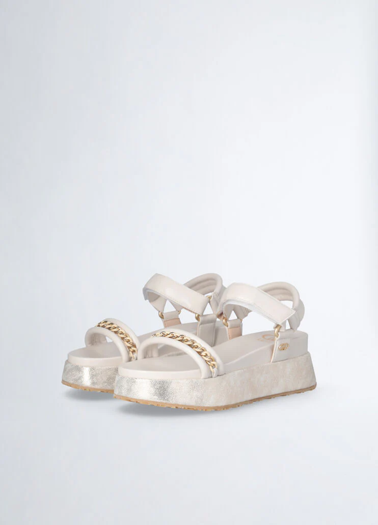 Platform sandals with chain detailing