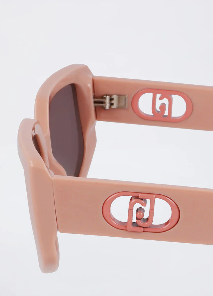 Nude rectangular sunglasses