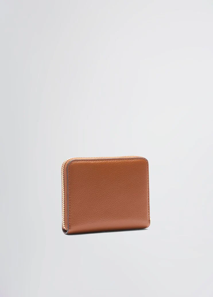 Tumbled zip-around purse