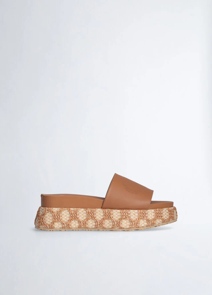 Raffia platform sandals