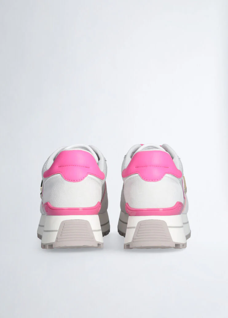 Suede and mesh platform sneakers