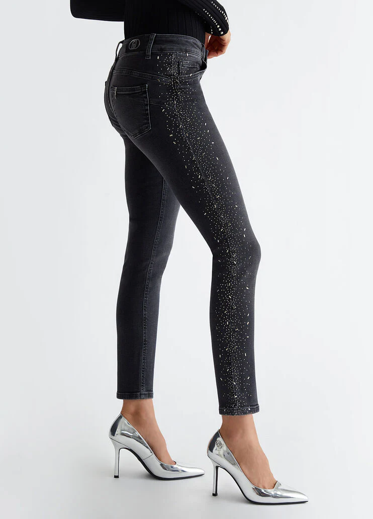 Bottom Up skinny jeans with gemstones
