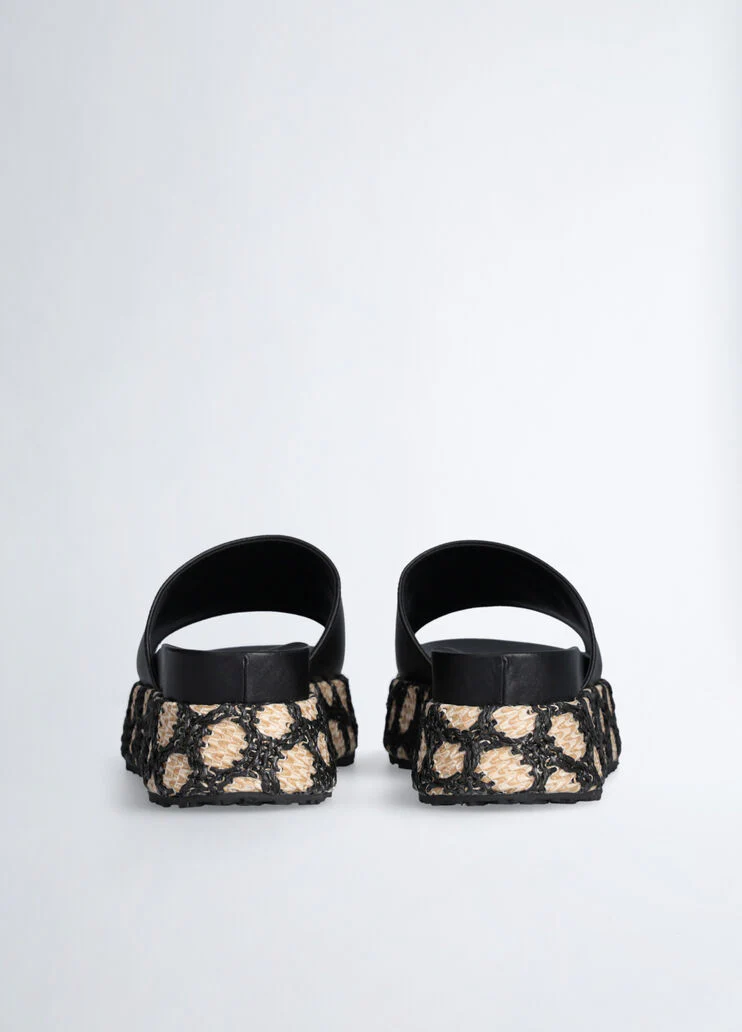 Raffia platform sandals