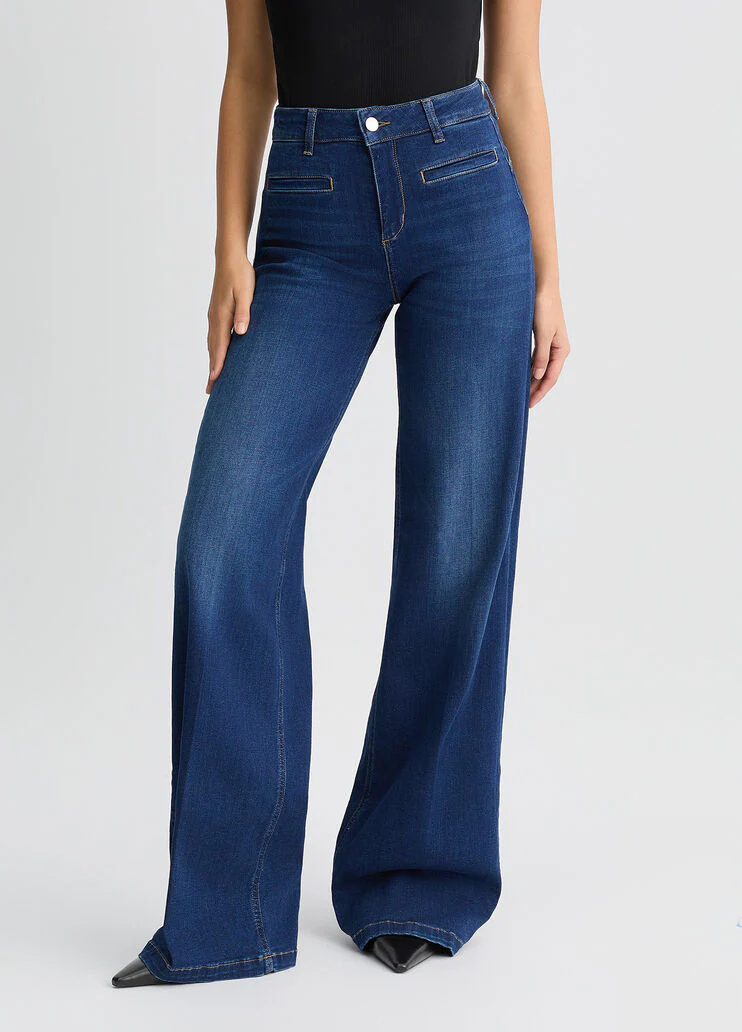 High-rise flared jeans