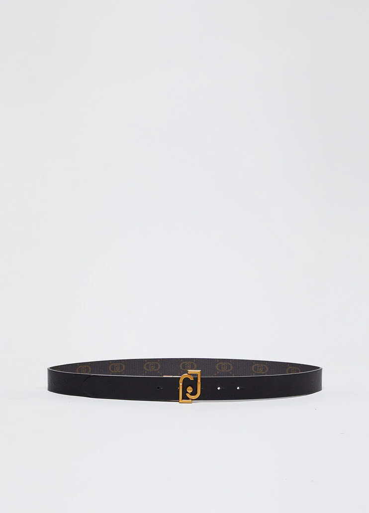 Reversible belt with logo buckle
