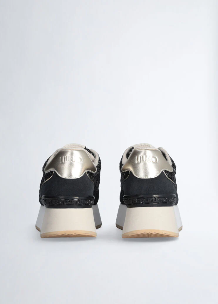 Black tweed sneakers