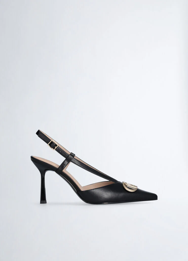 Slingbacks with maxi-logo