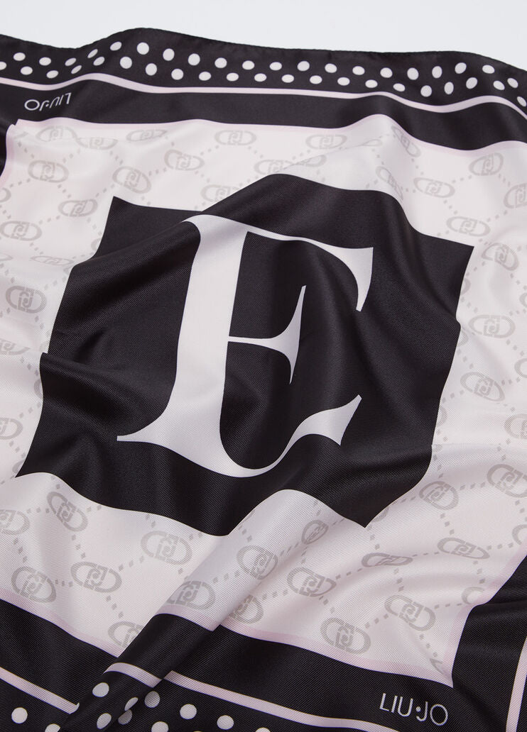 Black letter E foulard