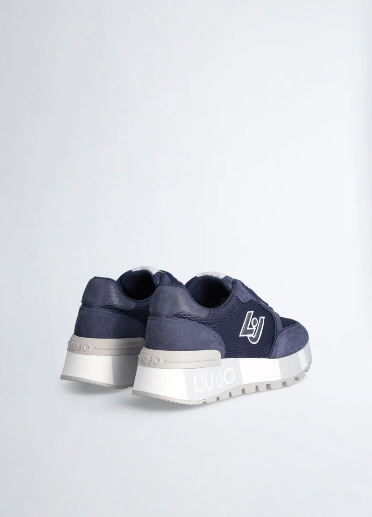 Blue platform sneakers