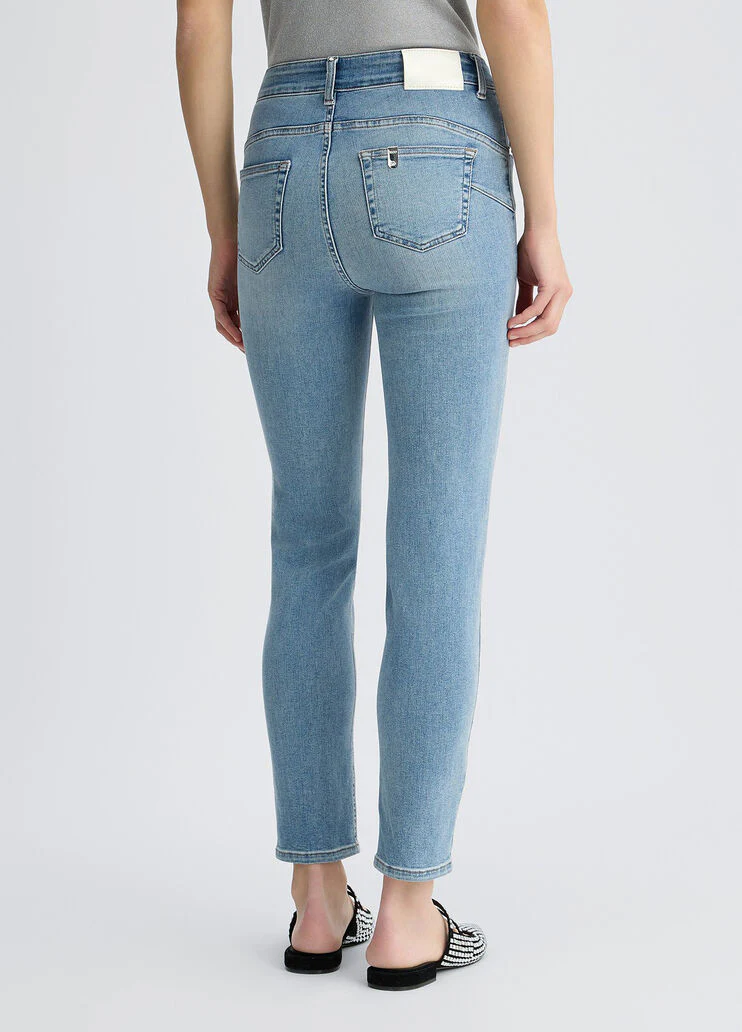 High-waisted skinny jeans