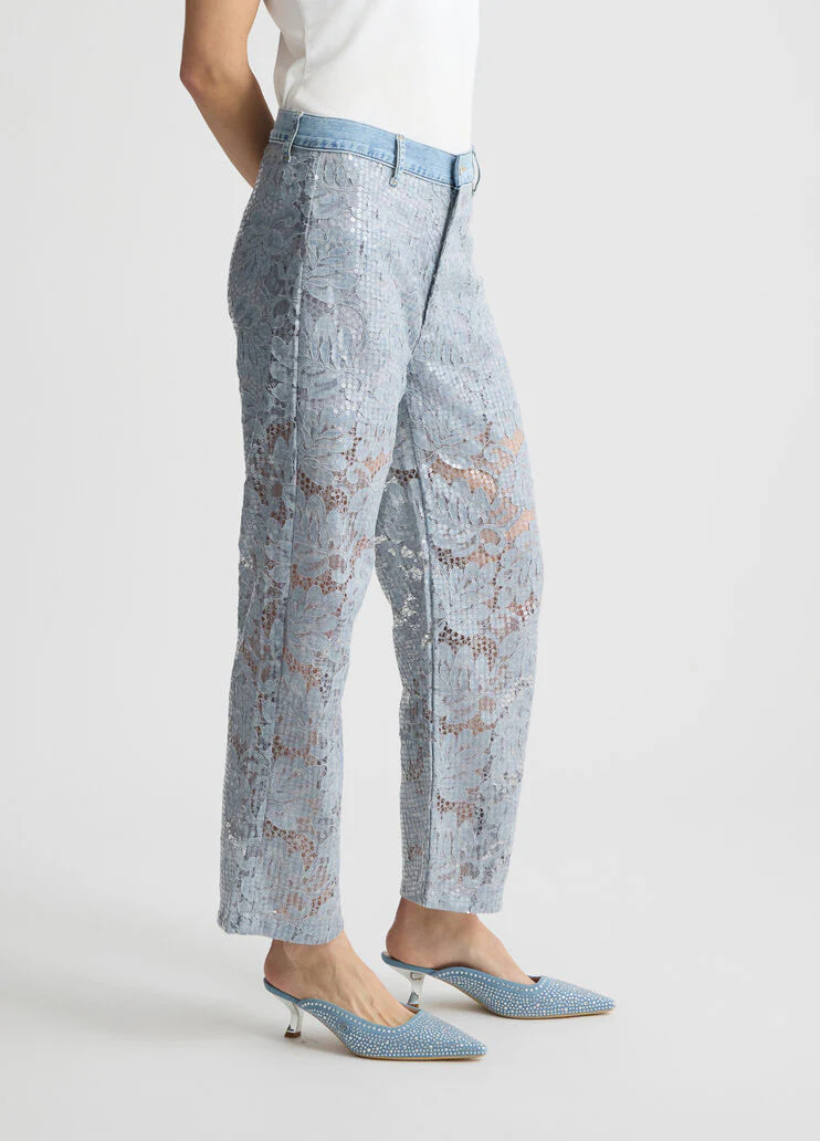 Flared lace trousers