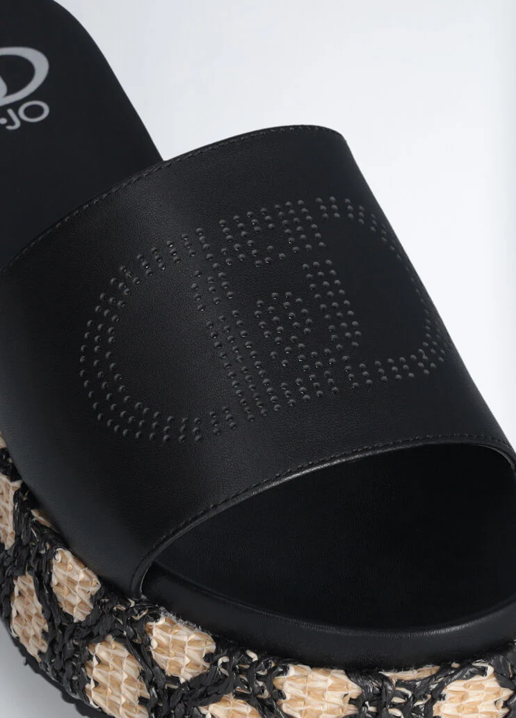 Raffia platform sandals