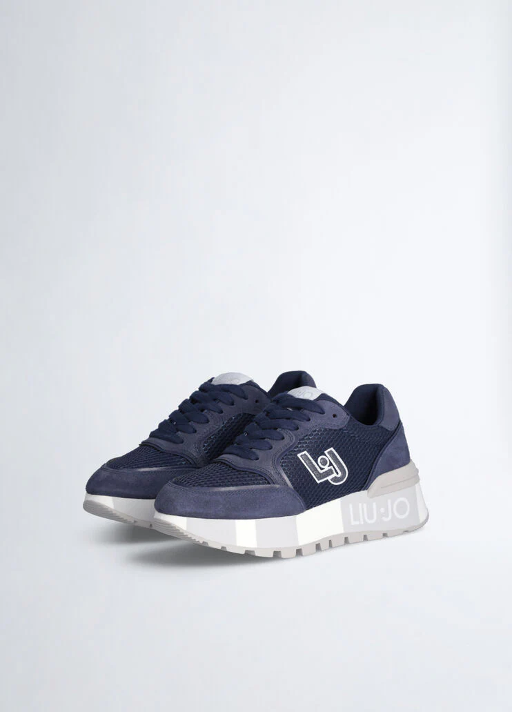 Blue platform sneakers