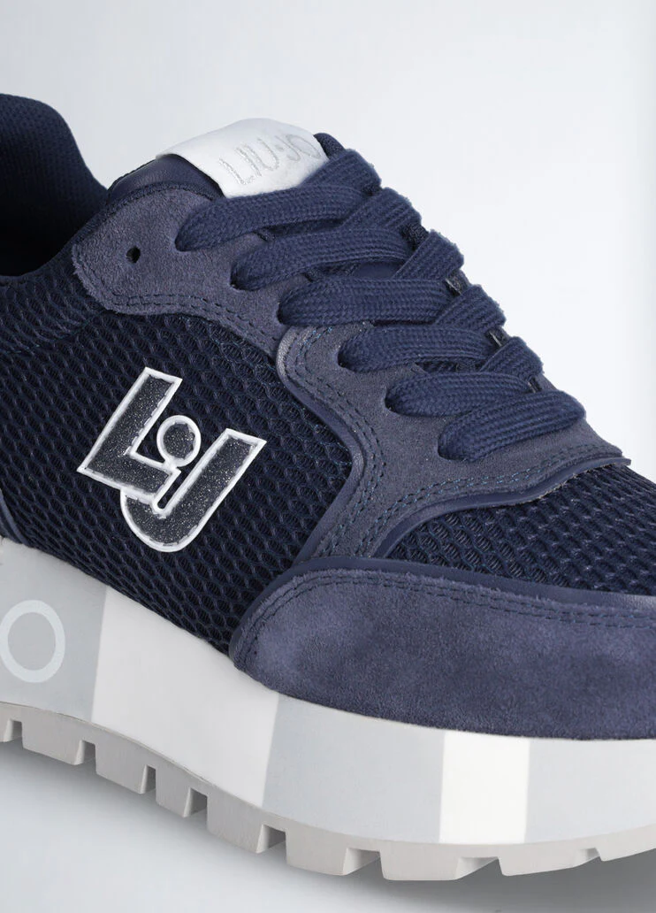 Blue platform sneakers