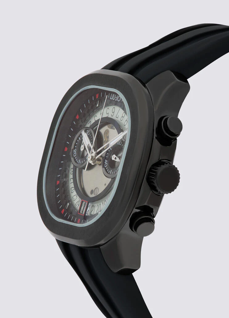 Black watch with chronograph