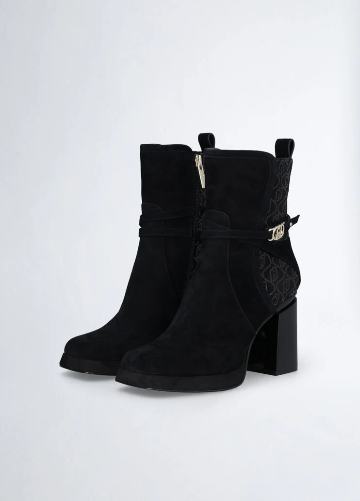 Black suede ankle boots