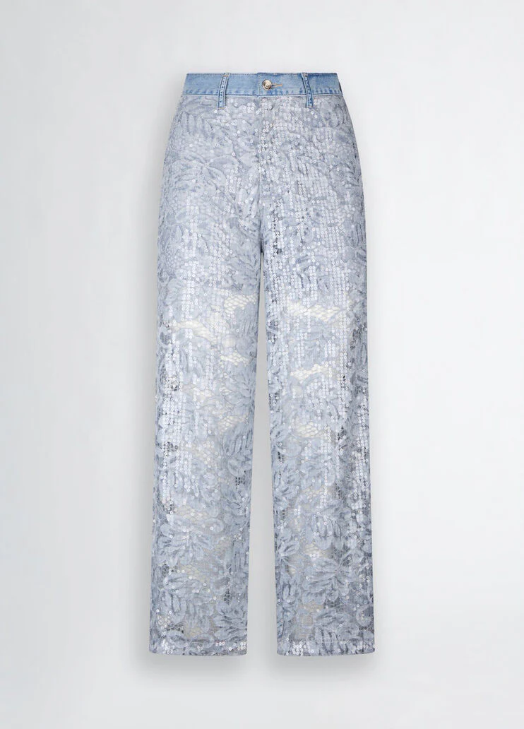 Flared lace trousers