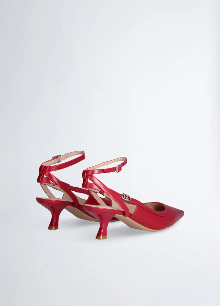 Red slingbacks with low heel