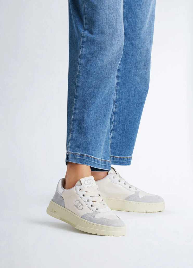 Suede and leather sneakers