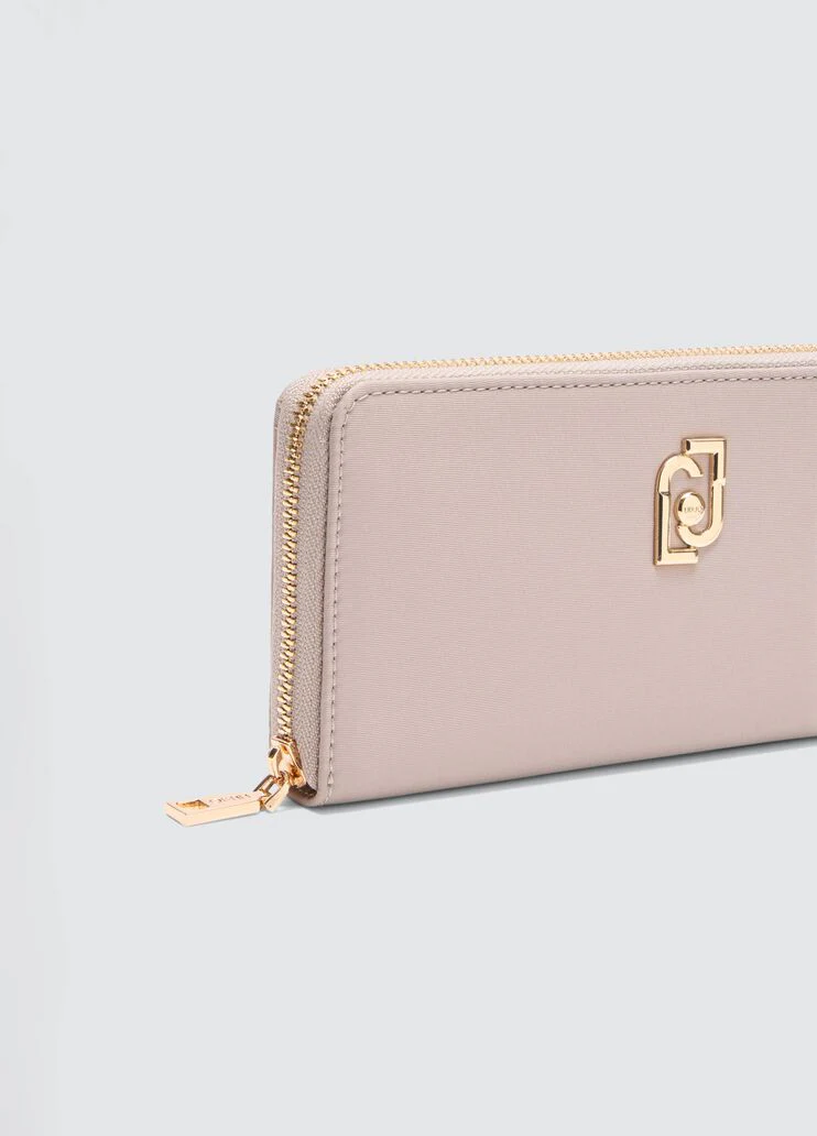 Large nylon zip-around wallet