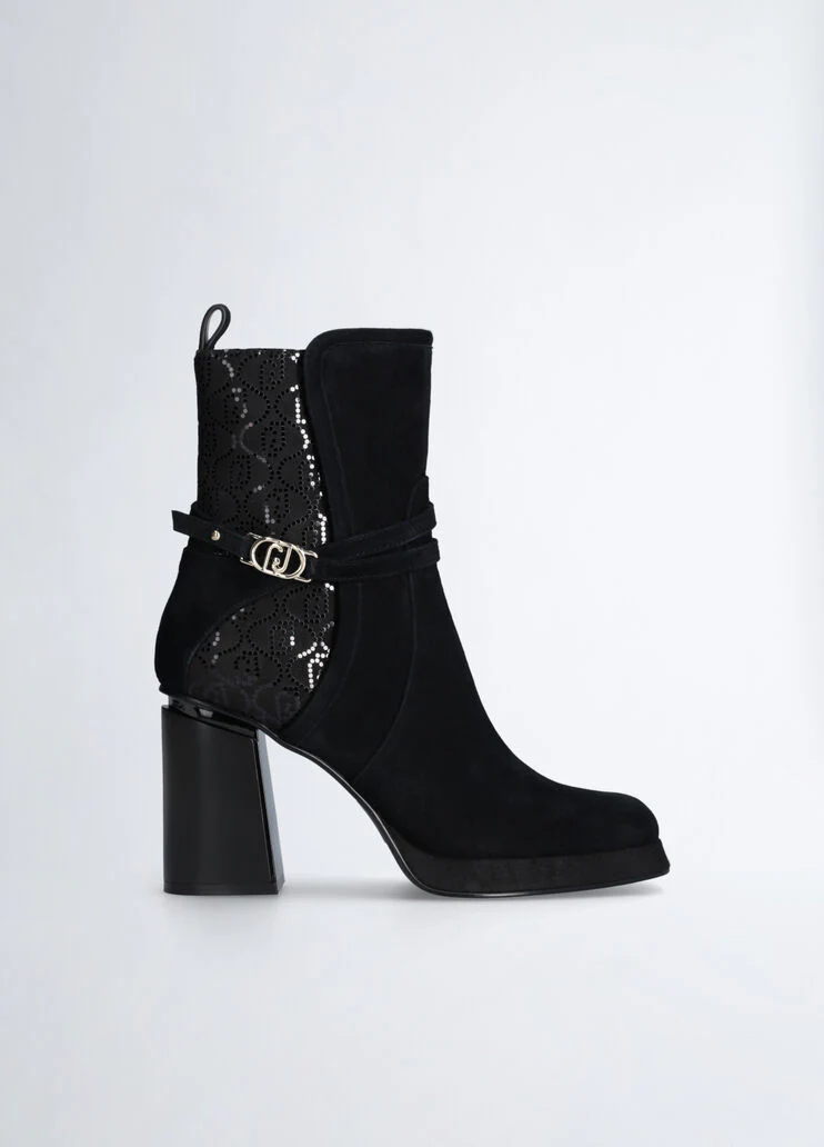 Black suede ankle boots