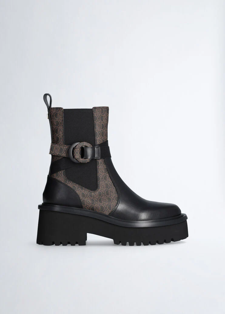 Monogram-patterned Beatle boots
