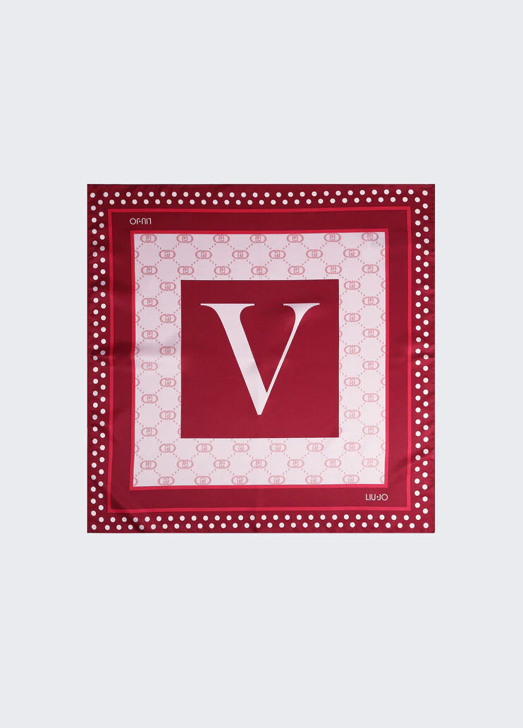Red letter V foulard