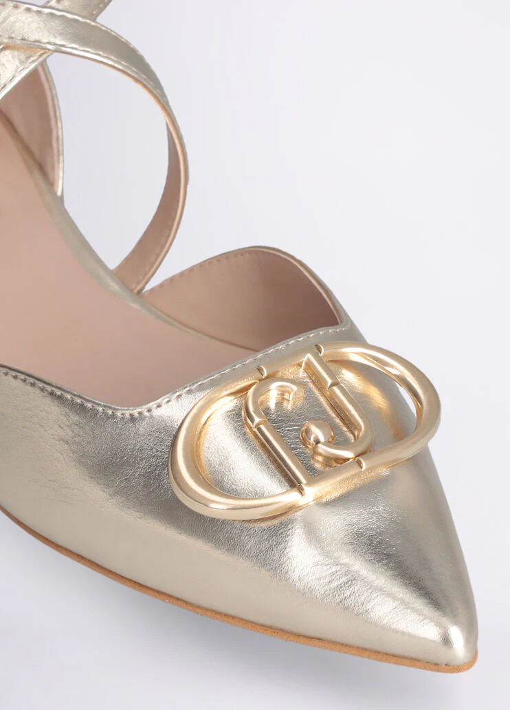 Ballet flats with maxi-logo