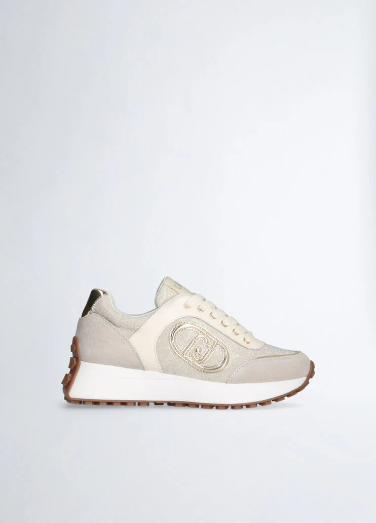 Beige lurex sneakers