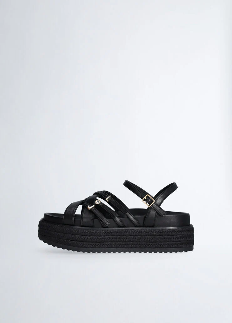 Black platform sandals