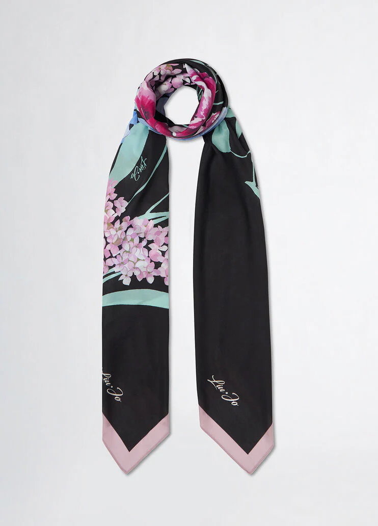 Black floral foulard