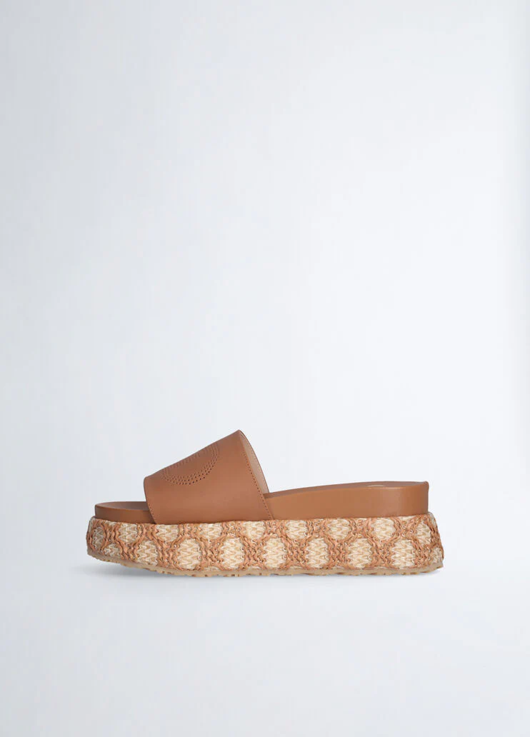 Raffia platform sandals