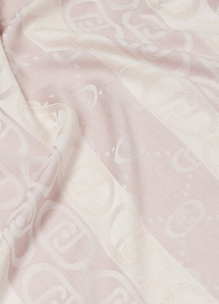 Peach jacquard monogram stole