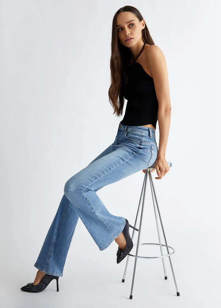 High-rise flared jeans
