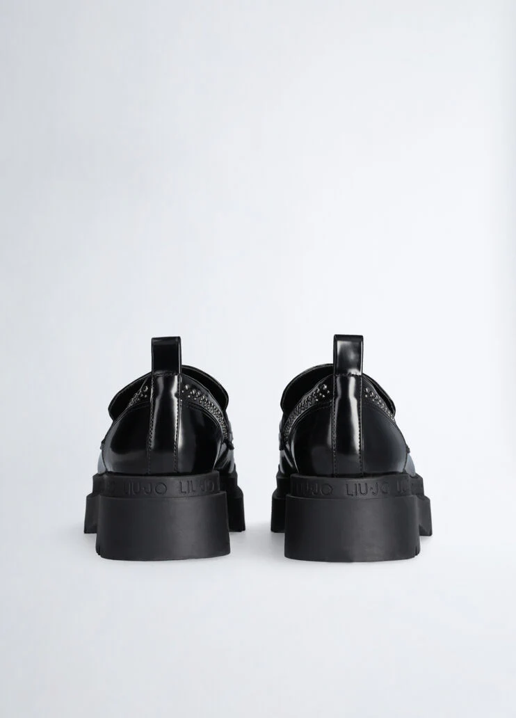 Platform loafers with studs