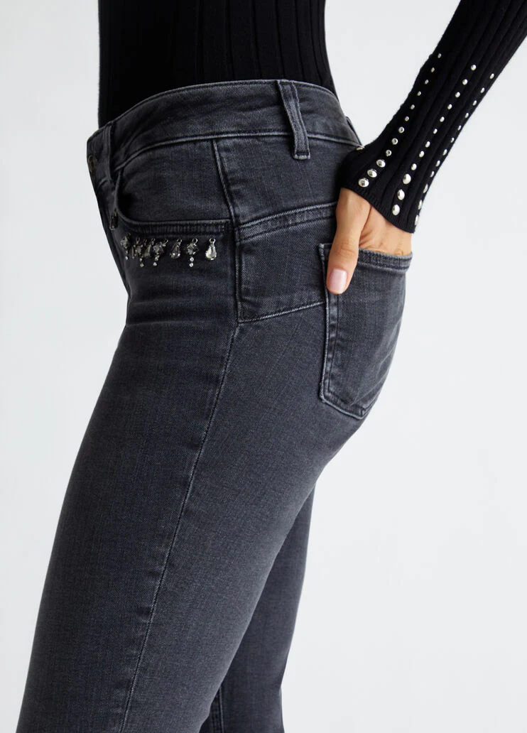 Bottom Up skinny jeans with gemstones