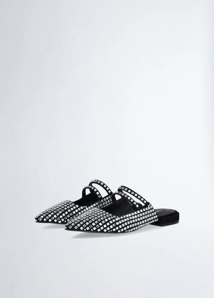 Full rhinestone mules