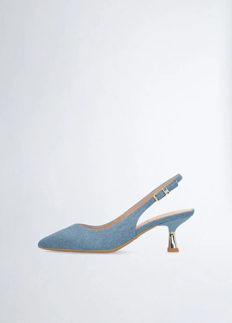 Denim slingbacks