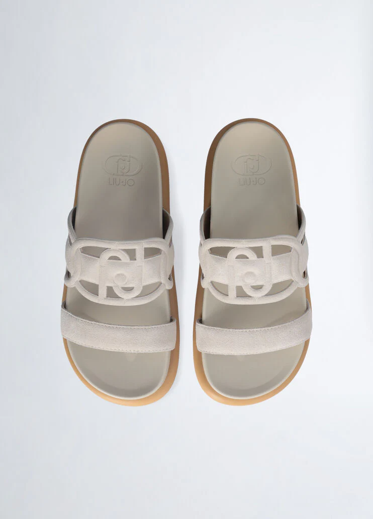 Sandals with maxi logo