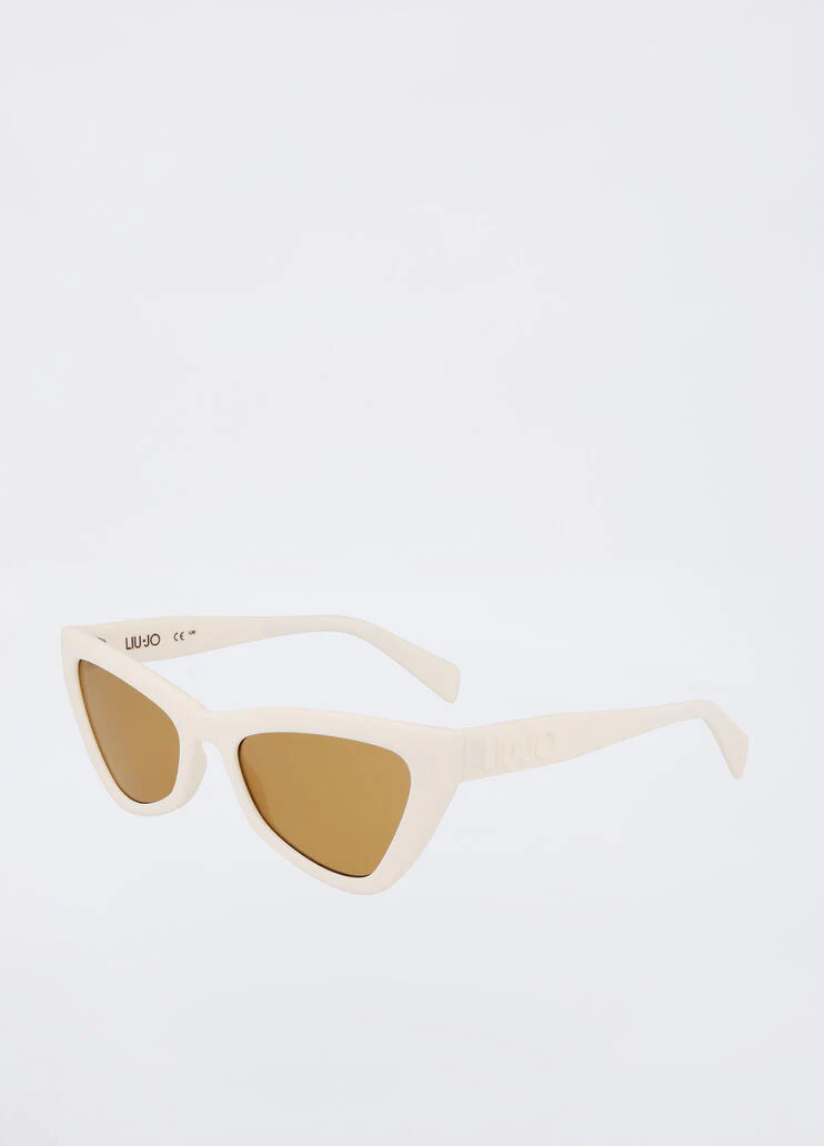 White cat-eye sunglasses