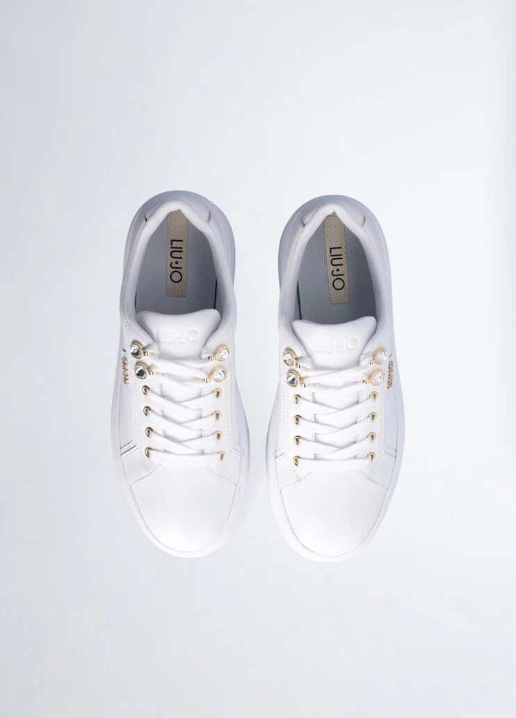 Platform sneakers with jewel stones