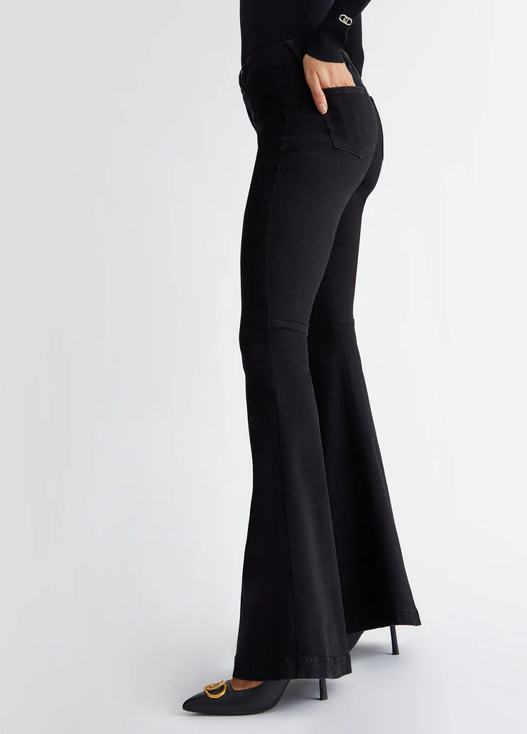 Low-rise super-flared jeans