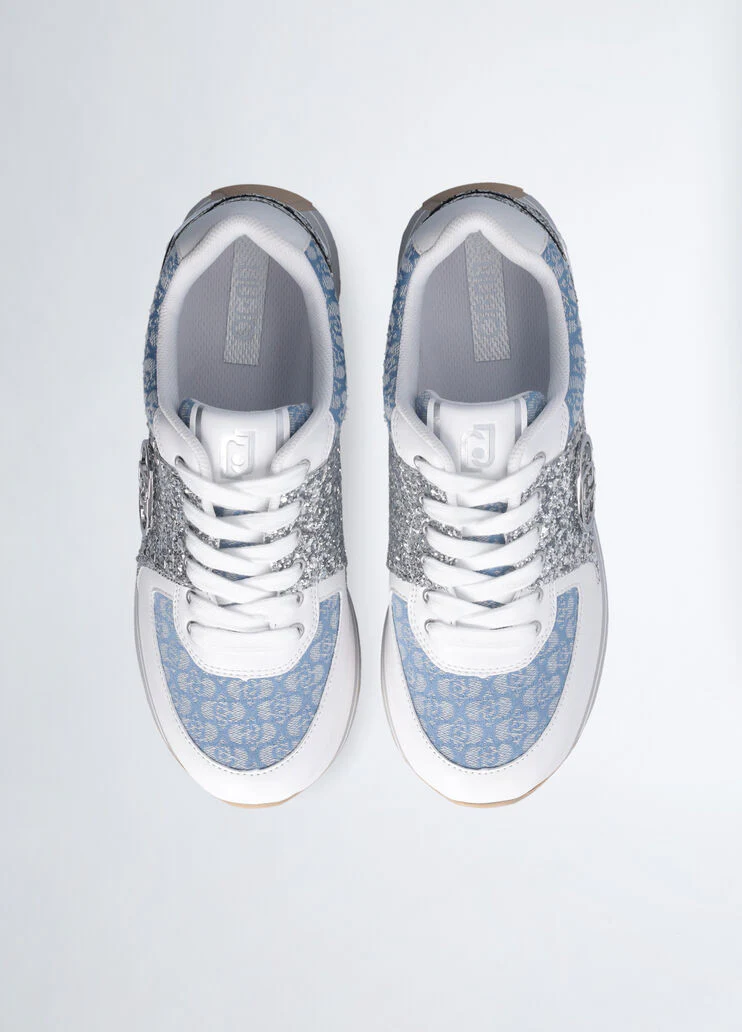 Glittery monogram sneakers