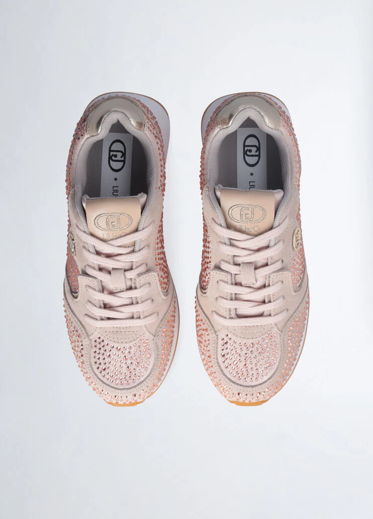 Sneakers with all-over rhinestones